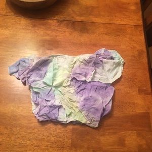 Strapless tie-dye crop top